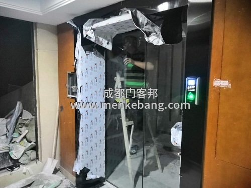 5成都辦公室門禁玻璃門案例,公司自動門案例,寫字樓辦公感應門案例