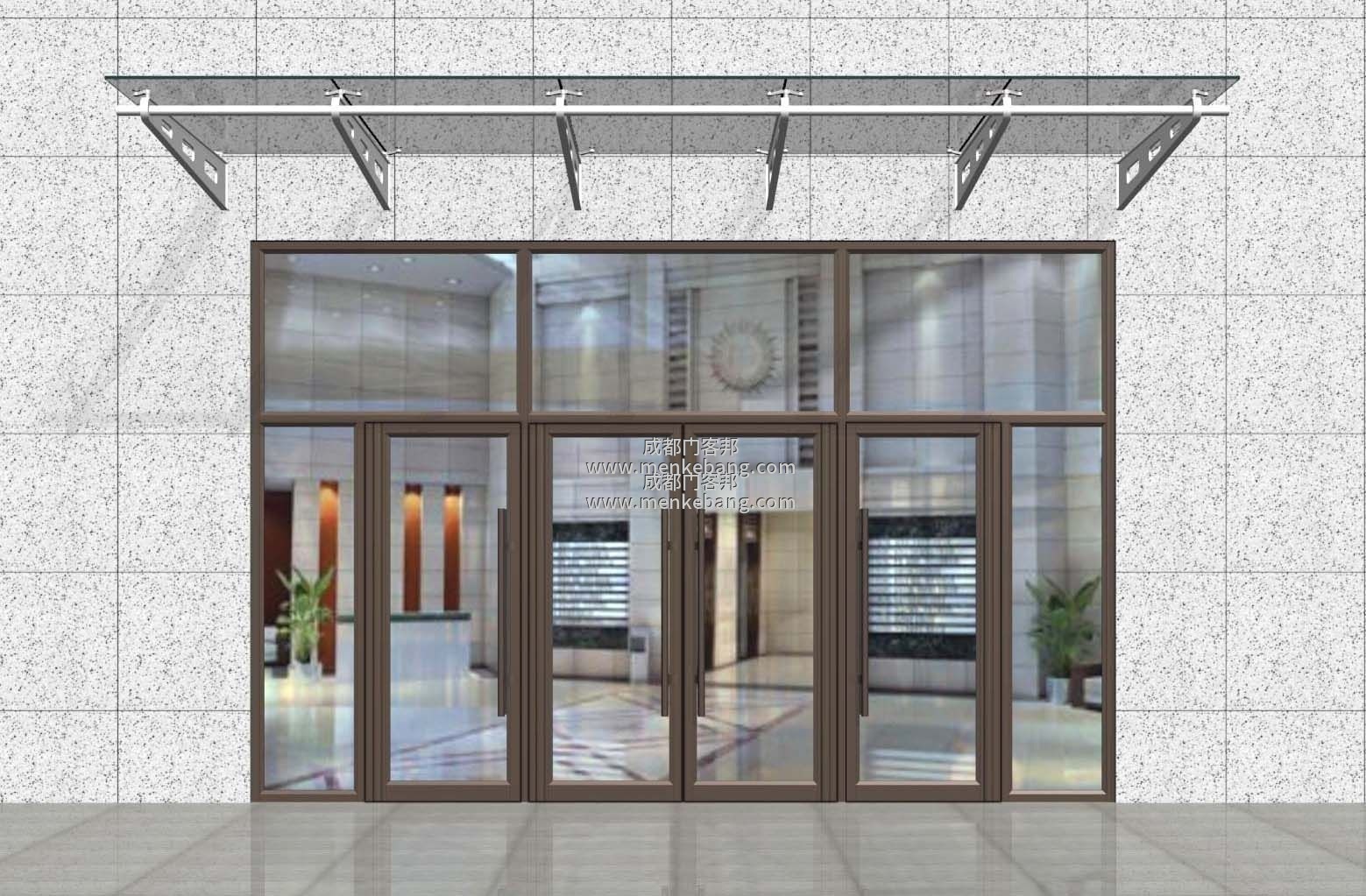 成都鋼化玻璃門(mén),不銹鋼玻璃門(mén)案例圖